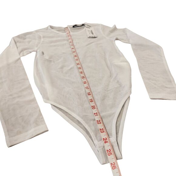 NWT Boohoo Women's Jessica “Bad Habits”Mesh Long Sleeve Bodysuit - Picture 3 of 5